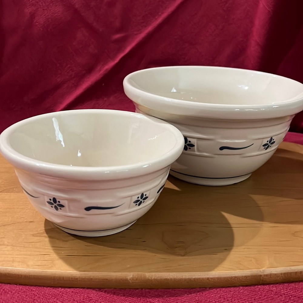 Longaberger Set of 2 Mixing Bowls